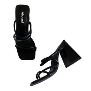 Abound Women's Austry Tubular Strappy Block Heel Black Platform Sandals Size 5